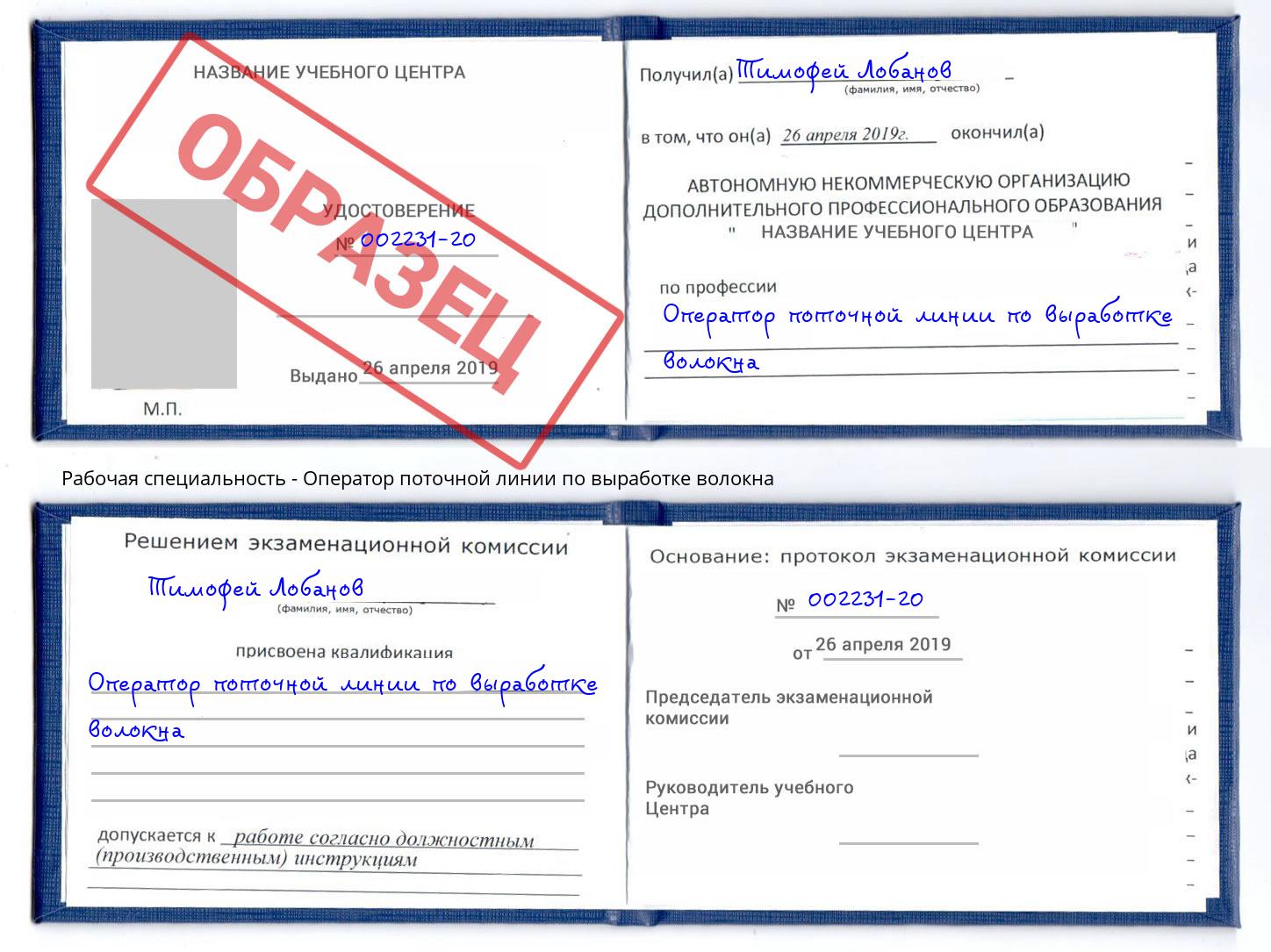 Оператор поточной линии по выработке волокна Шарыпово