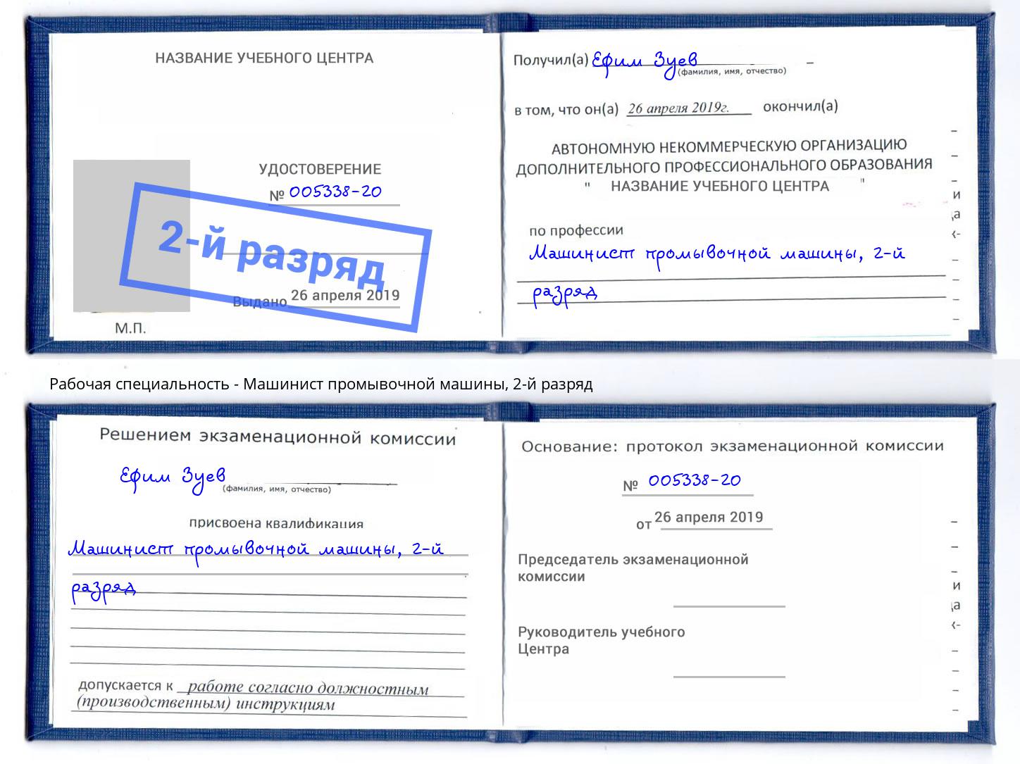 корочка 2-й разряд Машинист промывочной машины Шарыпово
